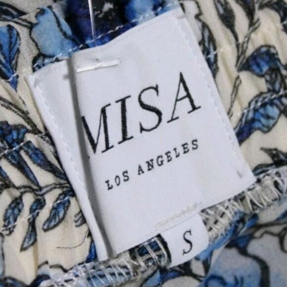 Misa Los Angeles Marion Ruffle Tiered Elastic Waistband Mini Skirt Blue Size S - Picture 6 of 8